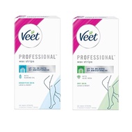 VEET Wax Strip Leg & Body Dry/ Sensitive Skin 20s - Ready-to-Use Hair Removal