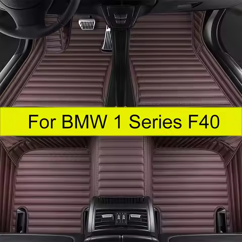 Leather Car Floor Mat For BMW 1 Series F40 118i 116d 118d 2020 2021 2022 2023 5seat Waterproof Car M