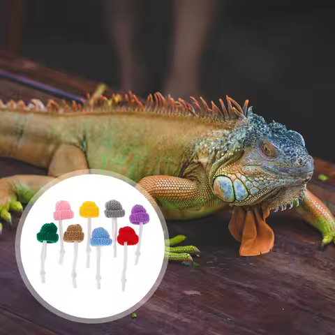 8Pcs Creative Reptile Headwear Mini Knitted Hat Premium Woolen Yarn Comfortable Easy on Off Decorati