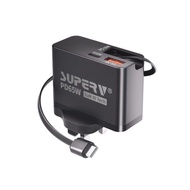 觀塘廣場店現貨 SUPERV – G47 65W 牆壁充電器（GaN技術 + 可收縮Type-C線）