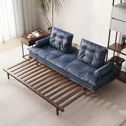 HYS sofa bed modern small apartment retractable sofa living room sitting and sleeping double sofa be