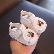 Baby Sandals Summer Baby Girl Cloth Shoes Soft-Soled Breathable Sweat-Absorbent Front Shoes 6-8-12 M