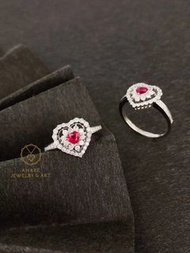 精緻新品❤️！ Ruby & Diamond Ring  0.50ct diamond & 0.21ct ruby  18k gold, price 5980HKD Sweet蕾絲風格設計紅寶鑽石戒指