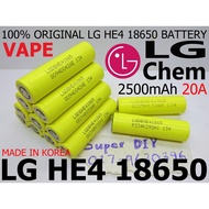 LG DB HE4 18650 2500mAh 3.7V 4.2V lithium ion li-ion Rechargeable Vape dotmod aio Battery 20A High D