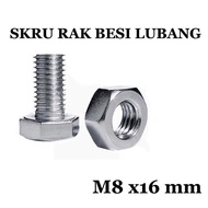 Skru Rak Besi lubang (M8x16mm) / Skru Bolt and Nut for Angle Slotted Bar