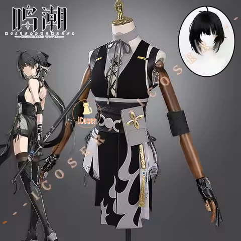 Wuthering Waves Rover Cosplay Costume Wig Female Uniform Bag Main Character Resonator Halloween Part
