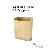 (100pcs±) Paper Bag 5s 6s / Satchet Paper Bag / Satchel Paper Bag / Beg Kertas Tapak V