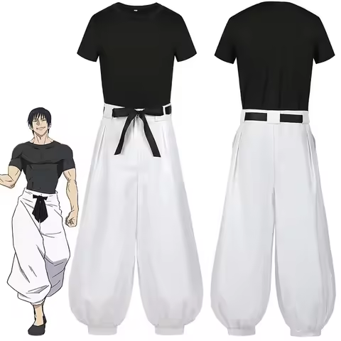 Jujutsu Anime Fushiguro Toji Satoru Gojo Cosplay Costume Wig Pants Rose Net Halloween Christmas Gift