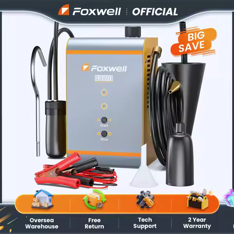 FOXWELL SD201 Automotive Smoke Machine Built-in Air Compressor EVAP Vacuum Exhaust Pipe Diagnostic T
