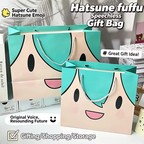 Hatsune Miku Fufu Themed Gift Bags, Large & Extra Large Anime Tote Bags, Ideal Birthday Gift Bags fo