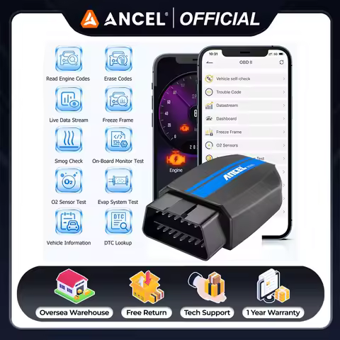 ANCEL BD300 OBD2 Scanner Bluetooth OBD 2 Code Reader ABS SRS D-P-F TPMS Car Engine Diagnostic Scan T