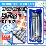 CEO 🇸🇬 Copper Tube Spring Tube Bender CT-102L 1/4" 5/16" 3/8" 1/2" 5/8" 5 Pcs/Set Copper Pipe Refrig