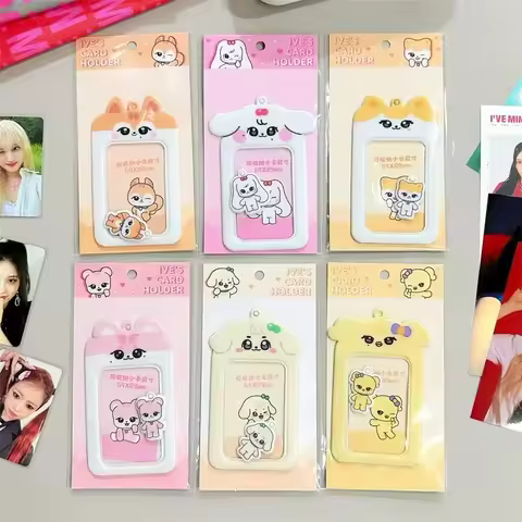 Kpop IVE Acrylic Card Holder Keychain Idol Picture Protection Cover Yujin Gaeul Wonyoung Fans Collec