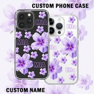 1pc Customized High-Quality Personalized Phone Case, Customizable Text/Name, Floral Background, Mult