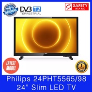 Philips 24PHT5565/98 24" Slim LED TV. DVB-T/T2. Pixel Plus HD. Latest Model. Safety Mark Approved. 1 Year Warranty.