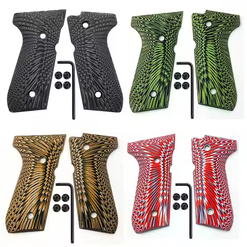 1pair G10 Grips 92fs Grips , 92 Fs, M9, 92a1, 96a1, Full Size Gun Grips with Screws , Sunburst Textu