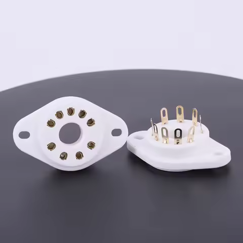 2PCS Gold plated Eu-Telephone 9Pin Tube Socket for Siemens F2a E2e RS1003 Audio Vintage HIFI DIY