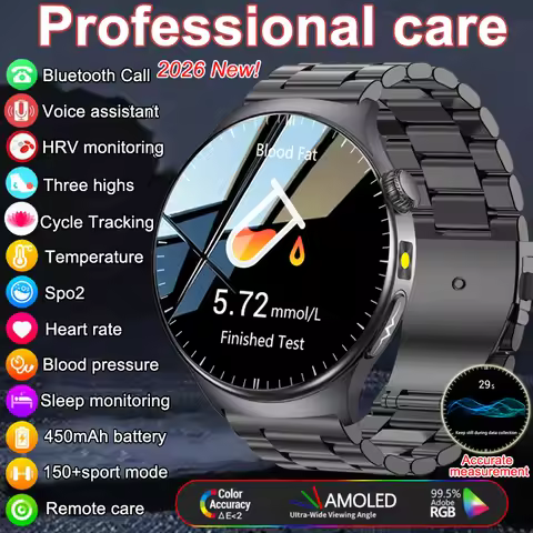 2026 Fashion New Expert level Health Smart Watch Men ECG+PPG Laser Monitor Uric Acid Blood Fat Blood