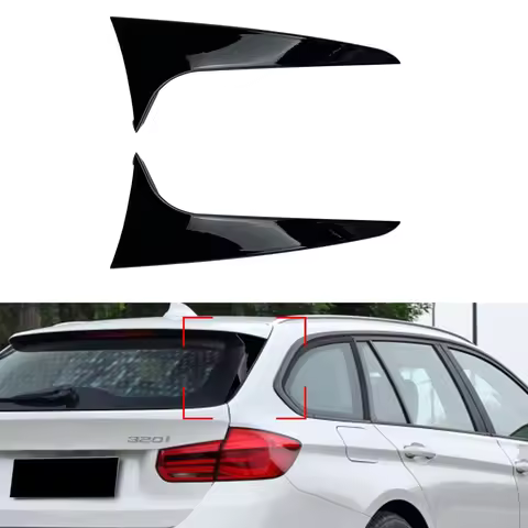 Rear Window Side Spoiler Trim Gloss Black Tail Trunk Windshield Wing For 2012-2018 BMW 3 Series F31 