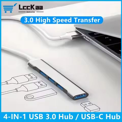 USB 3.0 Hub 4 in 1 USB Hub High Speed Type C USB Splitter 5Gbps For PC Computer Accessories Multipor