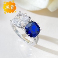 Same style as Swarovski S925Silver4ct High Carbon Diamond Ring8*8Gemini Luxury Full Diamond Ring MXG