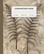 Fern Imprint Notebook | College Ruled Composition Journal | Fossilized Botanical Writing Notebook fo