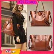 FRT ready stock Qidong women handbag Women bag beg tangan wanita women sling bags Oil Leather bag Lu