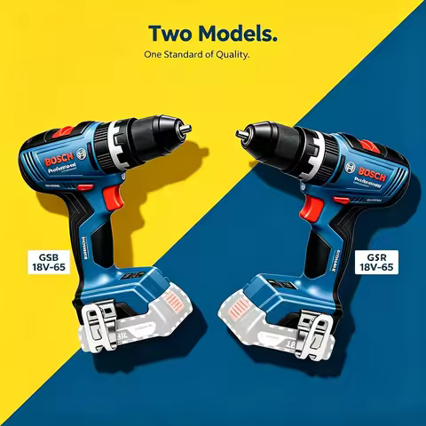 Bosch GSR 18V-65 & GSB 18V-65 Drills, Impact & Standard Combo, Durable Build for Concrete, Wood & Me