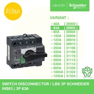 SWITCH DISCONNECTOR COMPACT LBS SCHNEIDER INS63 3P 63A 28902