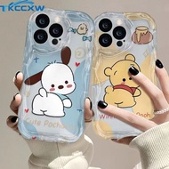 Cute Couple Wavy Edge Phone Case For OPPO Reno 5K 4 11 10 Pro+ 8T 7Z 8Z 5Z 6Z 5F 7 8 5 6 Lite Cartoon Winnie the Pooh Bear Pochacco Soft TPU Back Cover
