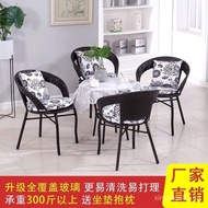 [NEW!]Rattan Chair Three-Piece Tea Table Outdoor Terrace Rattan Chair Small Short Rattan Chair Balcony Table and Chair