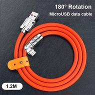 120W Super Fast Charging Cable 180° Rotation Elbow Data Cable Zinc Alloy Connector Quick Charging Li