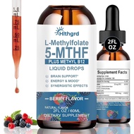 Methylfolate Liquid Drops L Methylfolate 15mg Plus Methyl B12 Cofactor Active 5-MTHF Form Mthfr Supp