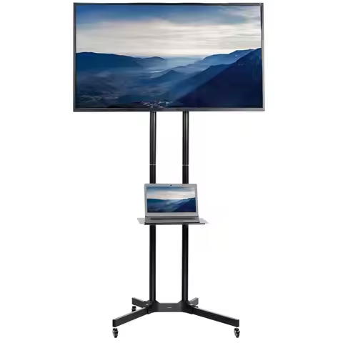 Tall TV Cart for 32 to 83 inch Screens up to 110 lbs, LCD LED OLED 4K Smart Flat and Curved Panels, 