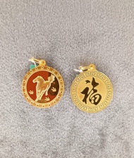 Liontin emas HK 999.9 asli 12 shio chinese zodiac shio kuda