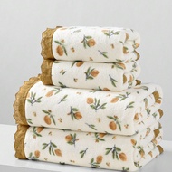 4-Piece Set (2 Towels 29.5in * 13.3in/74 * 34cm+2 Towels 55.1in * 27.6in/140 * 70cm) Printed With Sm