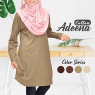 (30-140KG) TUDIAA ADEENA - Tshirt Muslimah Cotton Plus Size