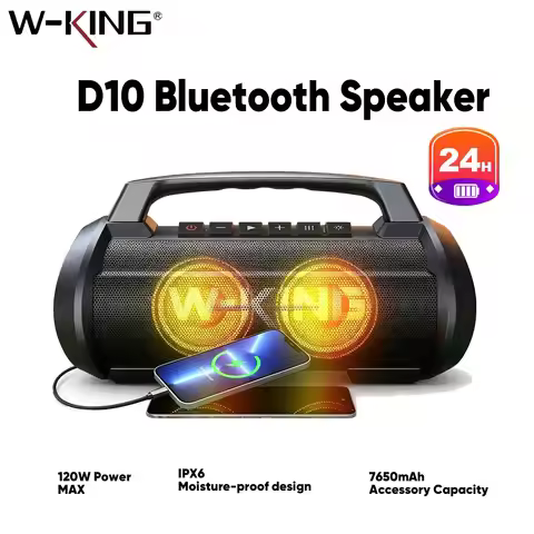 W-KING Portable Speakers Bluetooth Wireless 120W Max Loudest IPX6 Waterproof Outdoor Speaker with 70