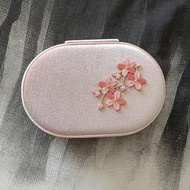 Chinese Style Fresh Embroidered Velvet Portable Ring Earrings Jewelry Storage Box Travel Portable I3