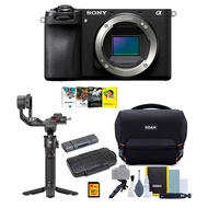 Sony a6700 Mirrorless Camera Bundle with Gimbal Stabilizer, Bag with Accessory Kit, Software Suite,