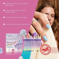 12 Colors Nail Art Pen Set Quick Drying Acrylic Paint Nail Art Markers DIY Nail Art Design Pens M3J8