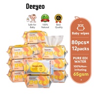 【Ready Stock MY】Deeyeo Baby Wipes Family Sensitive Skin Wet Tissue Thick Tisu Basah(80pcs x12 Packs)