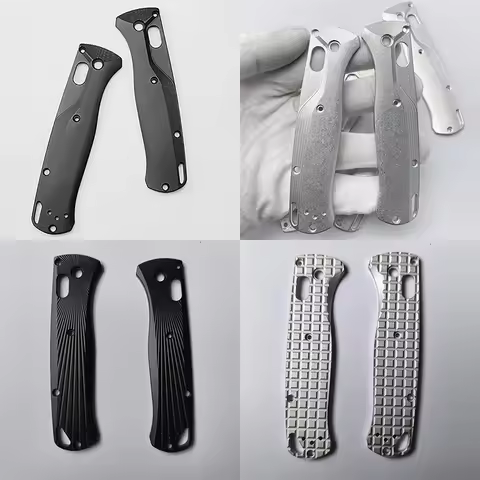 7 Types CNC Stonewash / Sandblasting Aluminium Alloy Handle Scales For Benchmade Bugout 535 Knife Re