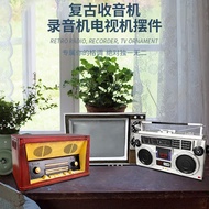European Retro Radio Props Ornaments TV Vintage Tape Recorder Soft Decorations Bar Window Decoration