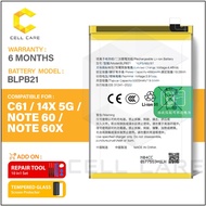 Battery For REALME C61 RMX3930 / REALME 14X 5G RMX3943 / NOTE 60 RMX3933 / NOTE 60X RMX3938,BLPB21 |