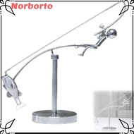 NORBORTO Kinetic Fishing Sculpture, Gift Handmade The Fisherman Balancing Sculpture, Creative Desk O