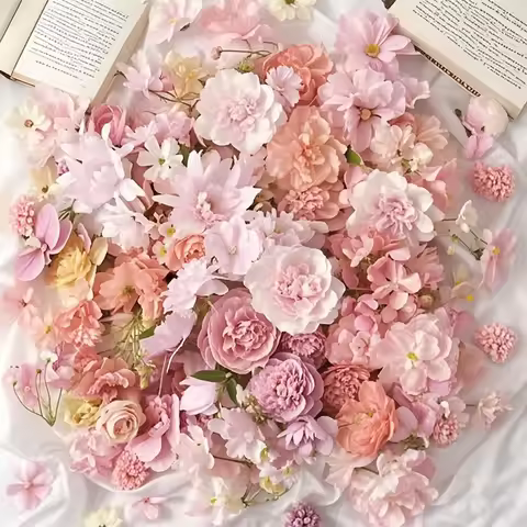 20/50Pcs Pink Artificial Flower Head MSini Silk Artificial Rose Daisy Flower Craft Supplies Wedding