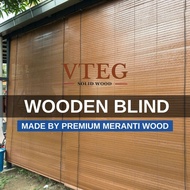 VTEG Bidai Kayu (4feet width) Wooden Blind Outdoor Blind Meranti Wood_Warna Chestnut