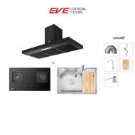 SET เครื่องดูดควันติดผนัง HC-SHADOW-90 PLUS + เตาแก๊ส 2 หัวHB73-B789G/BG + ซิงค์ล้างจาน รุ่น OPTIMAS