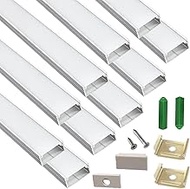 THMOOTHER LED Strip U Channel Diffuser 10-Pack 3.28FT,17.8X8.5MM Surface Mounted Tape Light Aluminum